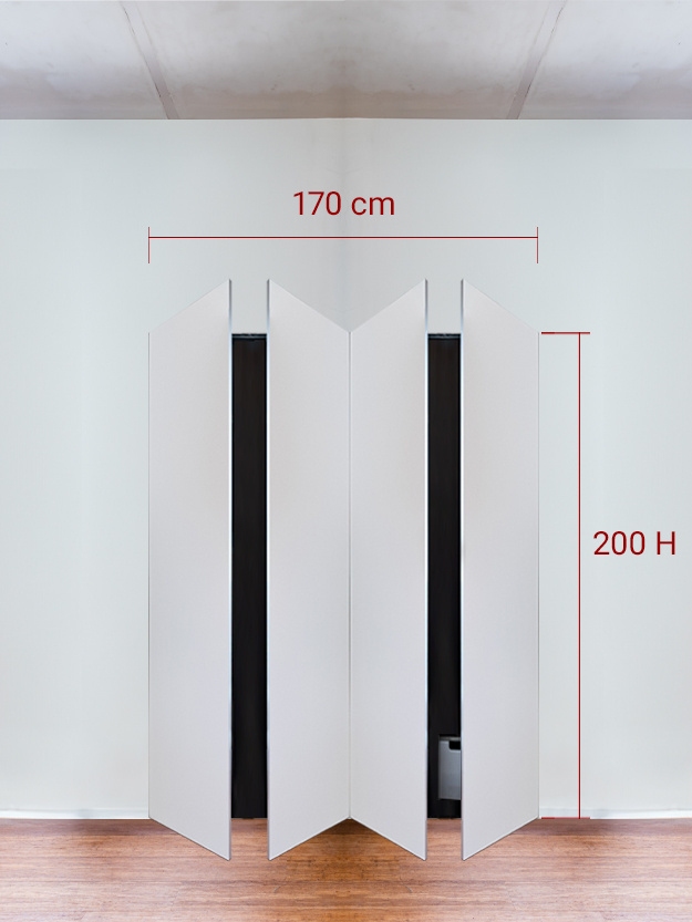Armadio filomuro a 4 ante simmetriche cm 170x200