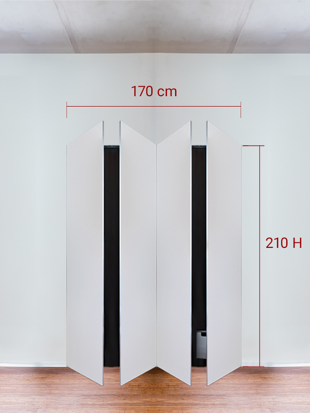 Armadio filomuro a 4 ante simmetriche cm 170x210