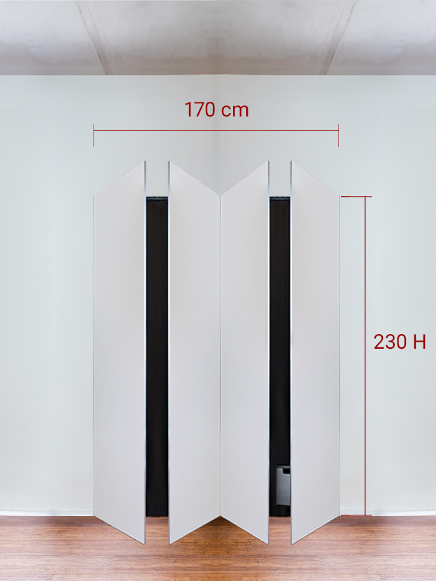 Armadio filomuro a 4 ante simmetriche cm 170x230
