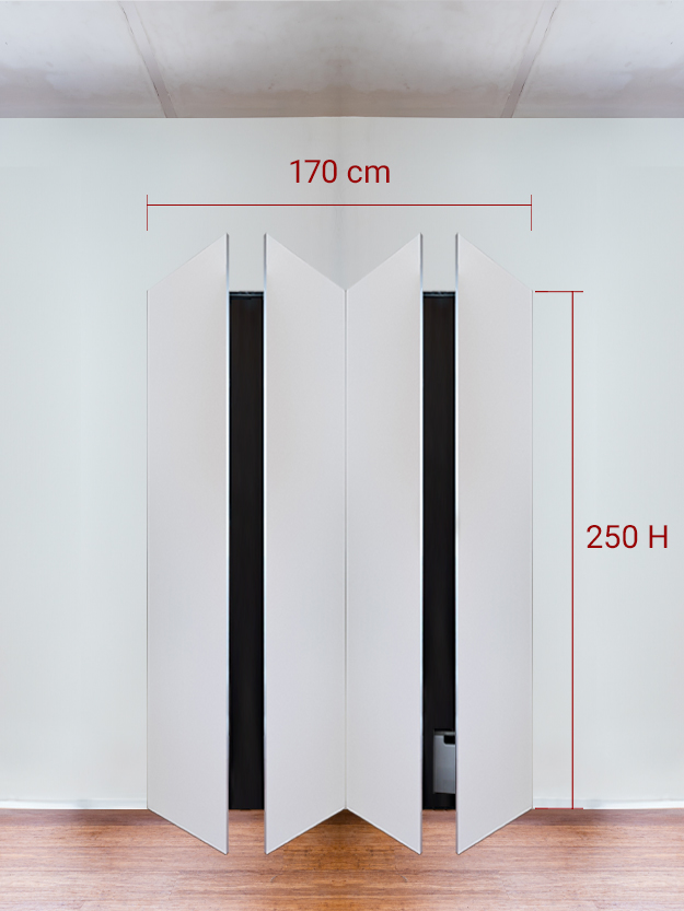 Armadio filomuro a 4 ante simmetriche cm 170x250