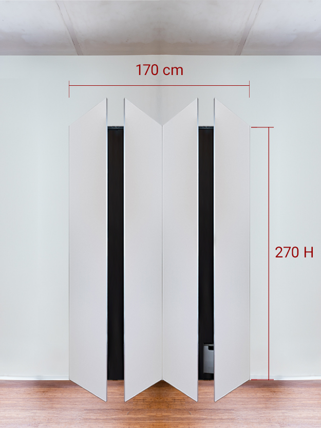 Armadio filomuro a 4 ante simmetriche cm 170x270
