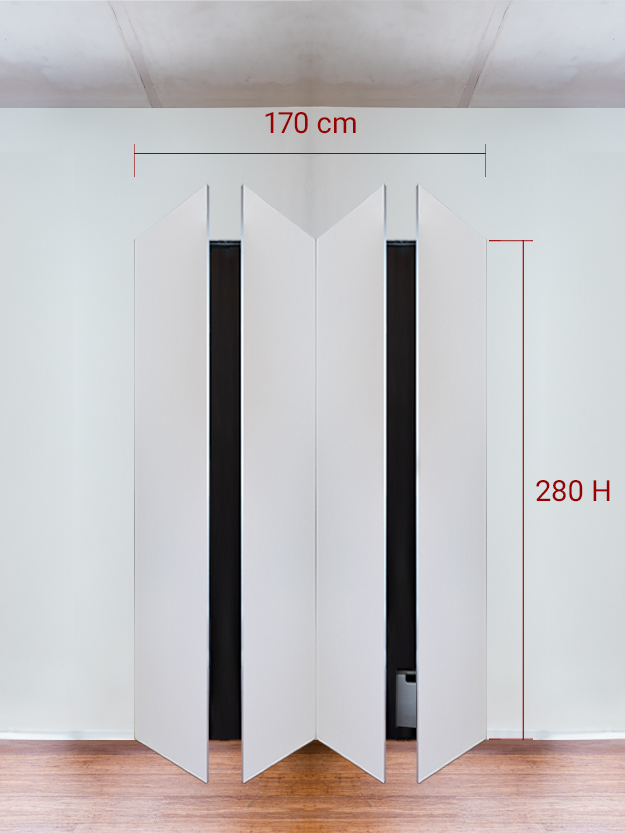 Armadio filomuro a 4 ante simmetriche cm 170x280
