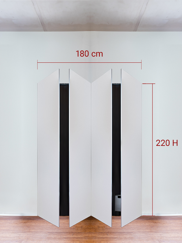 Armadio filomuro a 4 ante simmetriche cm 180x220