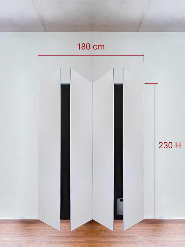 Armadio filomuro a 4 ante simmetriche cm 180x230