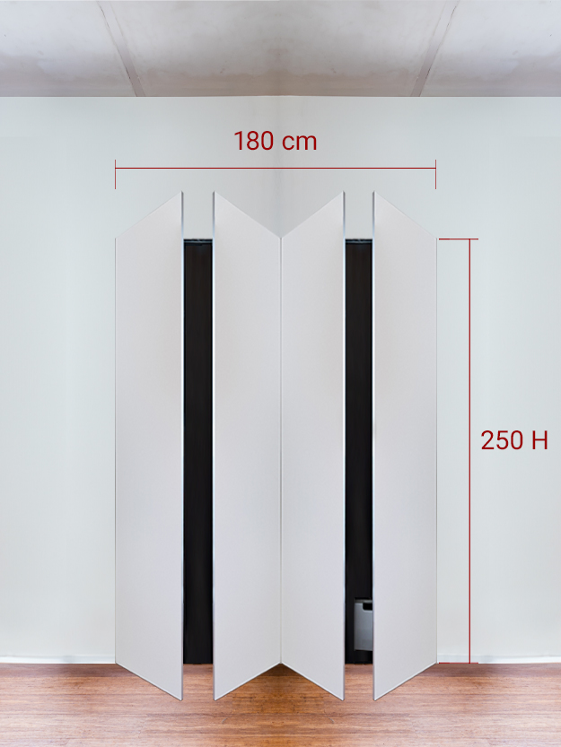 Armadio filomuro a 4 ante simmetriche cm 180x250