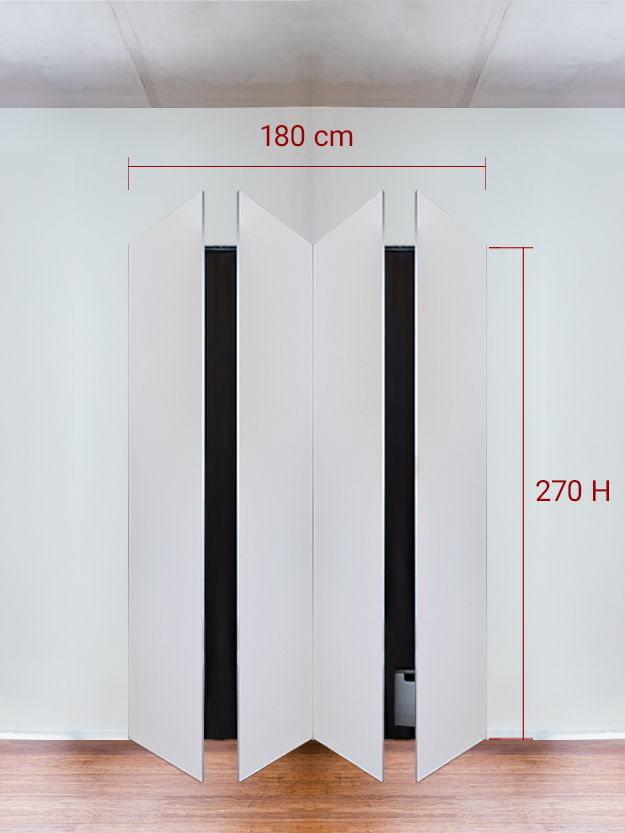 Armadio filomuro a 4 ante simmetriche cm 180x270