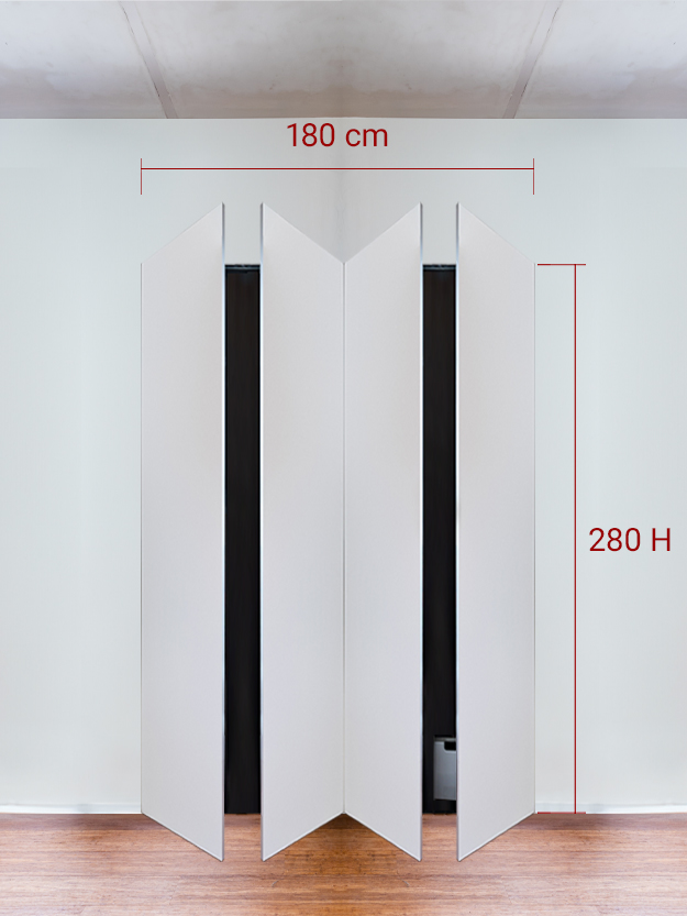 Armadio filomuro a 4 ante simmetriche cm 180x280