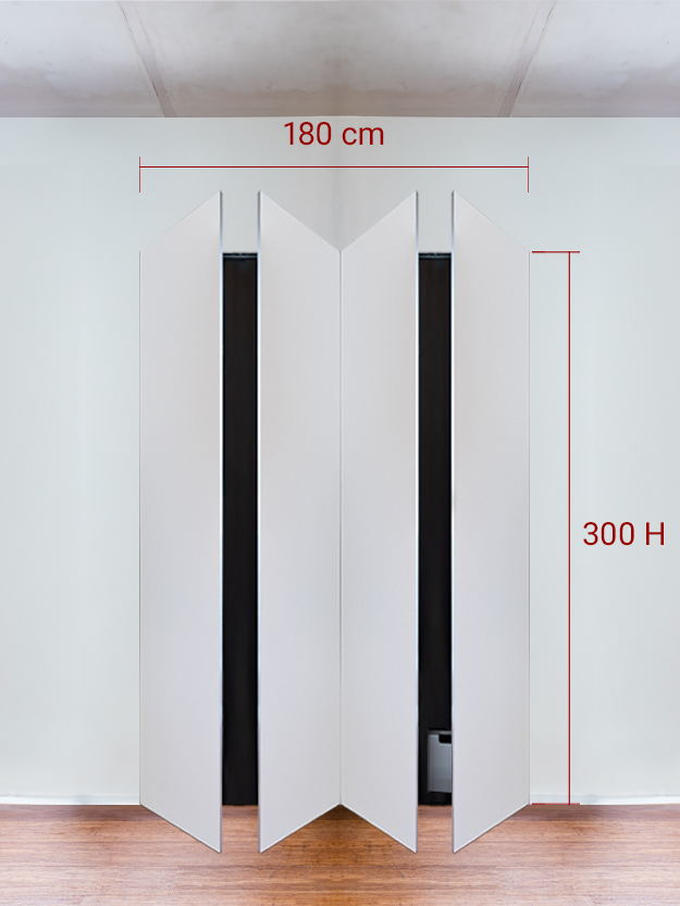 Armadio filomuro a 4 ante simmetriche cm 180x300