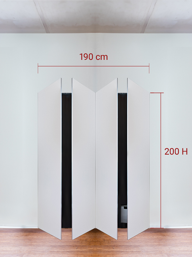 Armadio filomuro a 4 ante simmetriche cm 190x200