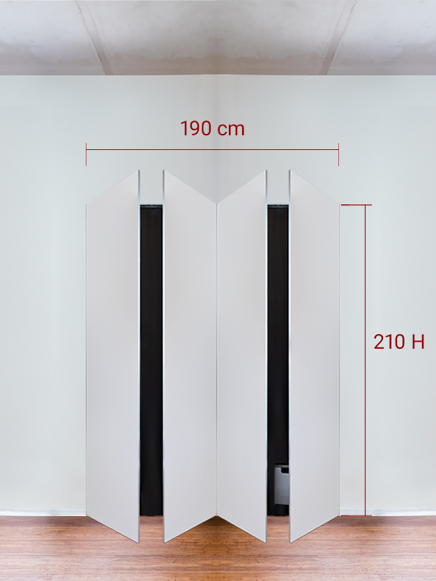 Armadio filomuro a 4 ante simmetriche cm 190x210
