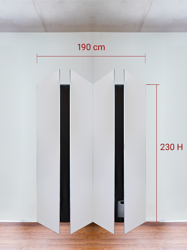 Armadio filomuro a 4 ante simmetriche cm 190x230