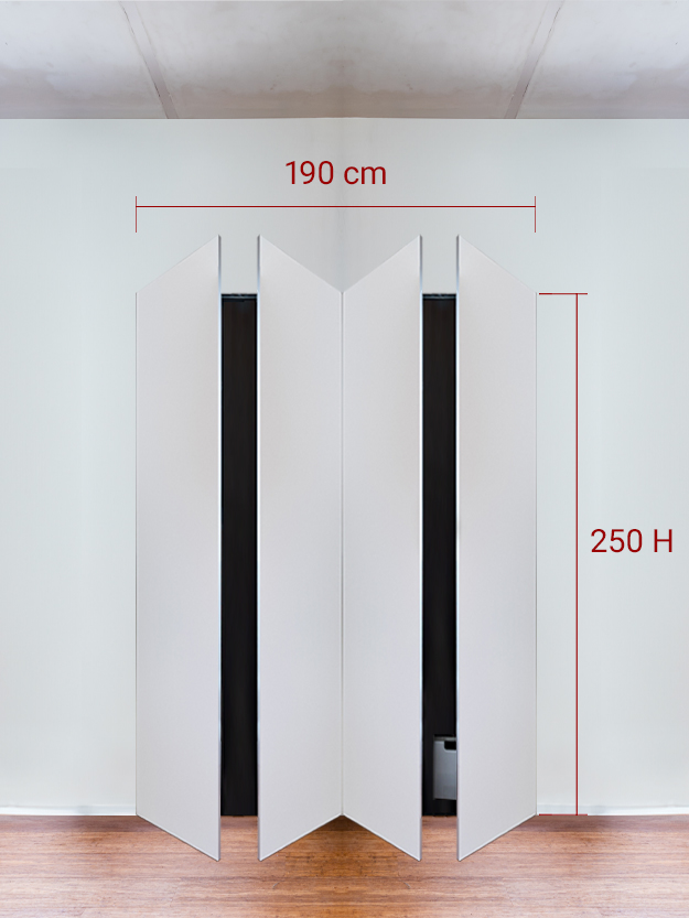 Armadio filomuro a 4 ante simmetriche cm 190x250