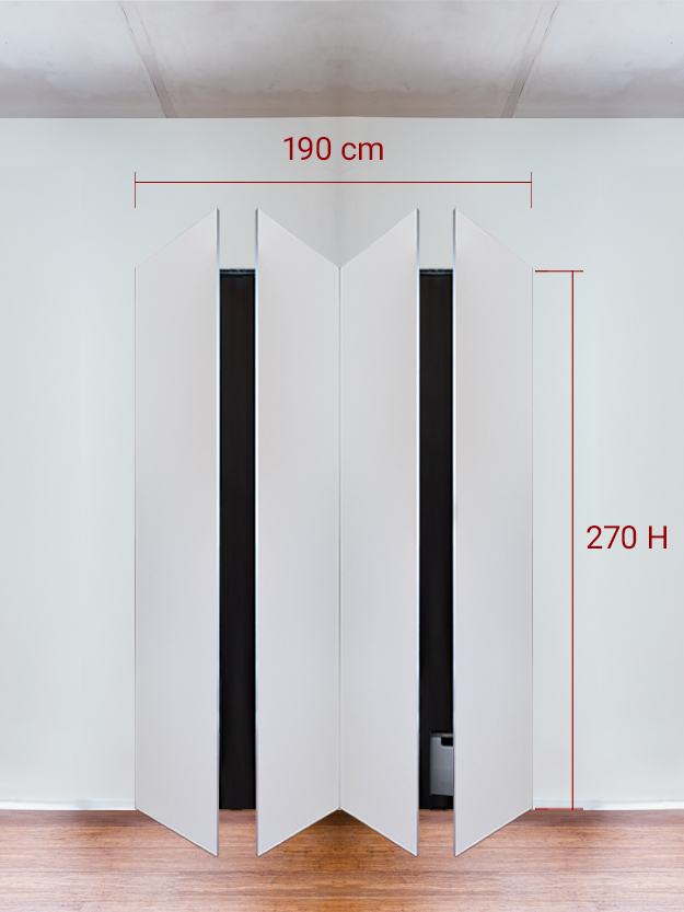Armadio filomuro a 4 ante simmetriche cm 190x270