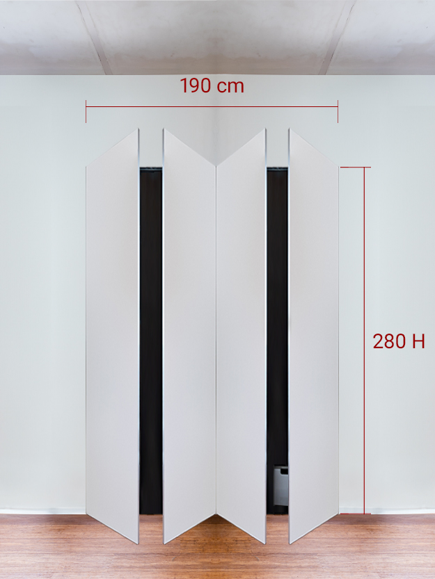 Armadio filomuro a 4 ante simmetriche cm 190x280
