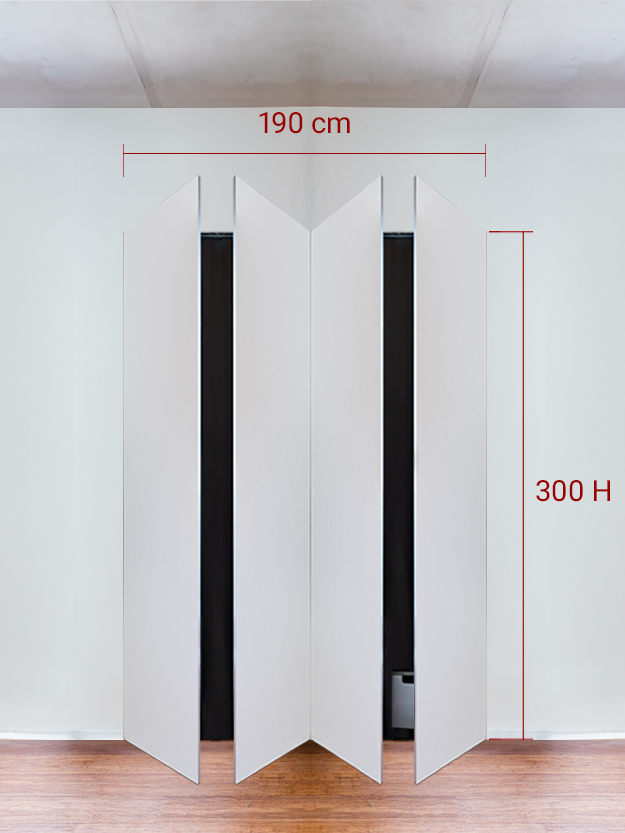 Armadio filomuro a 4 ante simmetriche cm 190x300