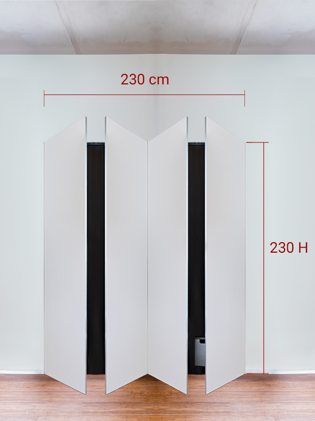 Armadio filomuro a 4 ante simmetriche cm 230x230