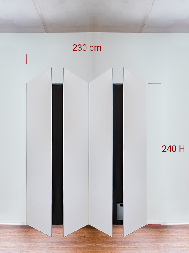 Armadio filomuro a 4 ante simmetriche cm 230x240