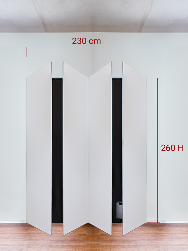 Armadio filomuro a 4 ante simmetriche cm 230x260
