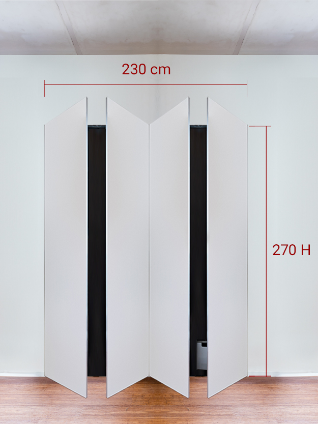 Armadio filomuro a 4 ante simmetriche cm 230x270