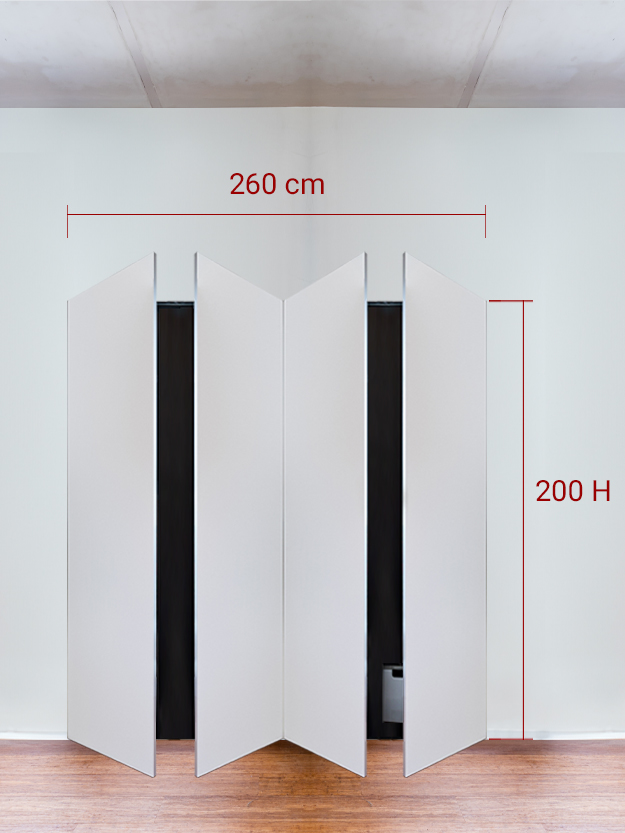 Armadio filomuro a 4 ante simmetriche cm 260x200