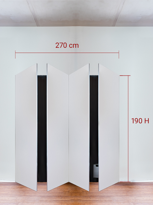 Armadio filomuro a 4 ante simmetriche cm 270x190