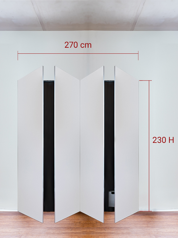 Armadio filomuro a 4 ante simmetriche cm 270x230
