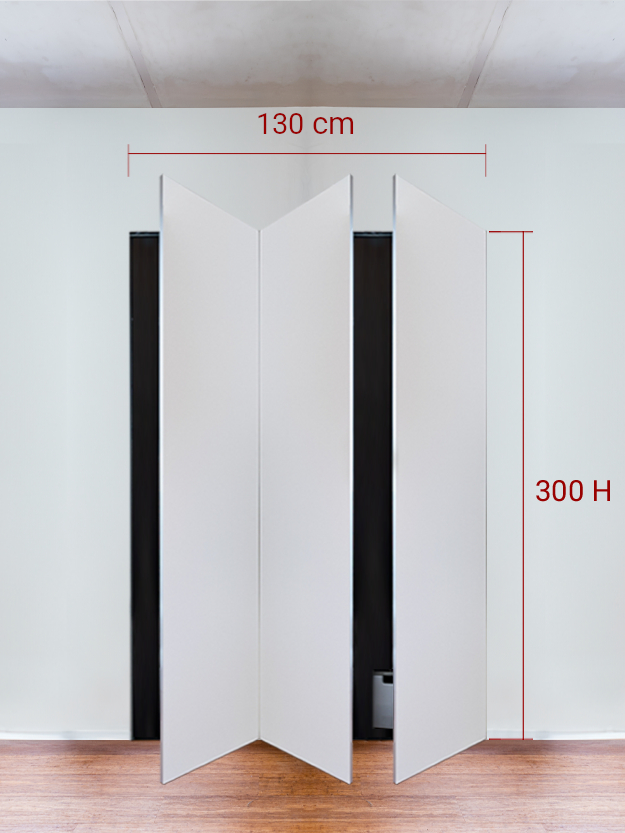 Armadio filomuro a 3 ante simmetriche cm 130x300