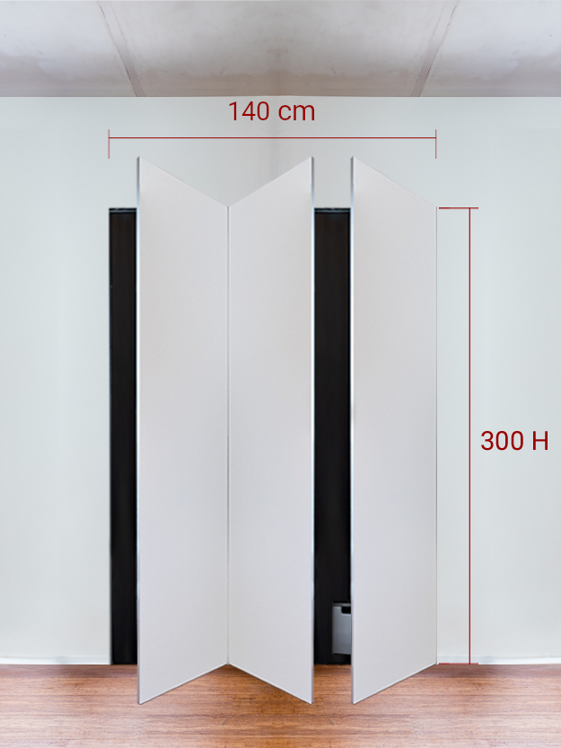 Armadio filomuro a 3 ante simmetriche cm 140x300