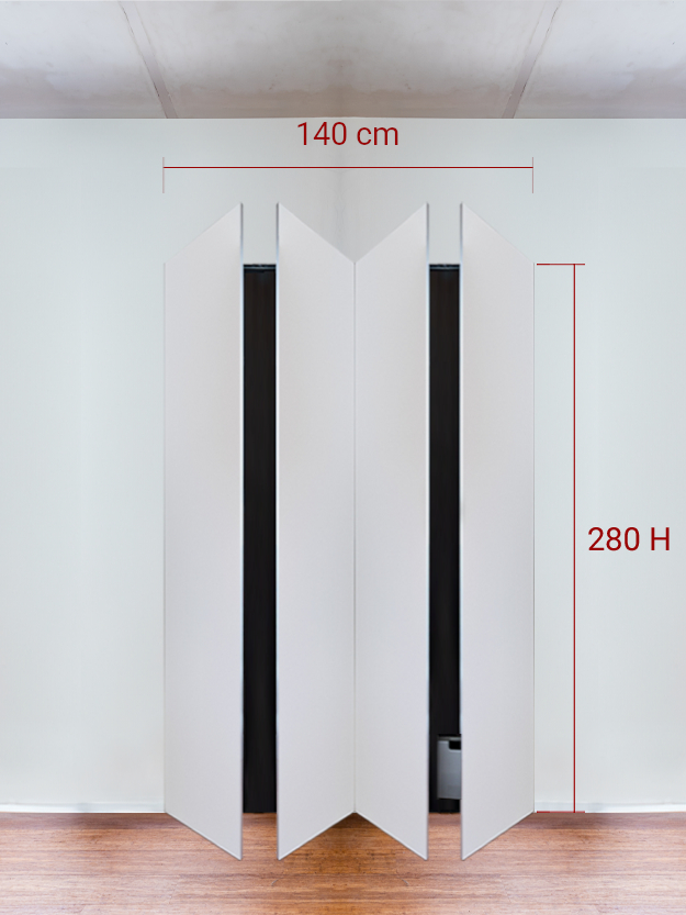 Armadio filomuro a 4 ante simmetriche cm 140x280