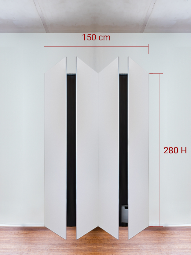 Armadio filomuro a 4 ante simmetriche cm 150x280