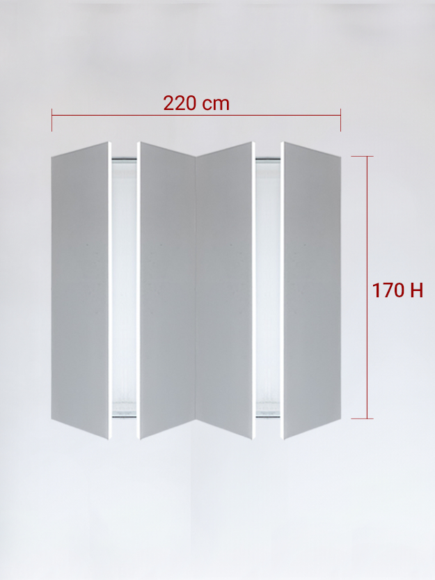 sportello filomuro a 4 ante cm 220x170