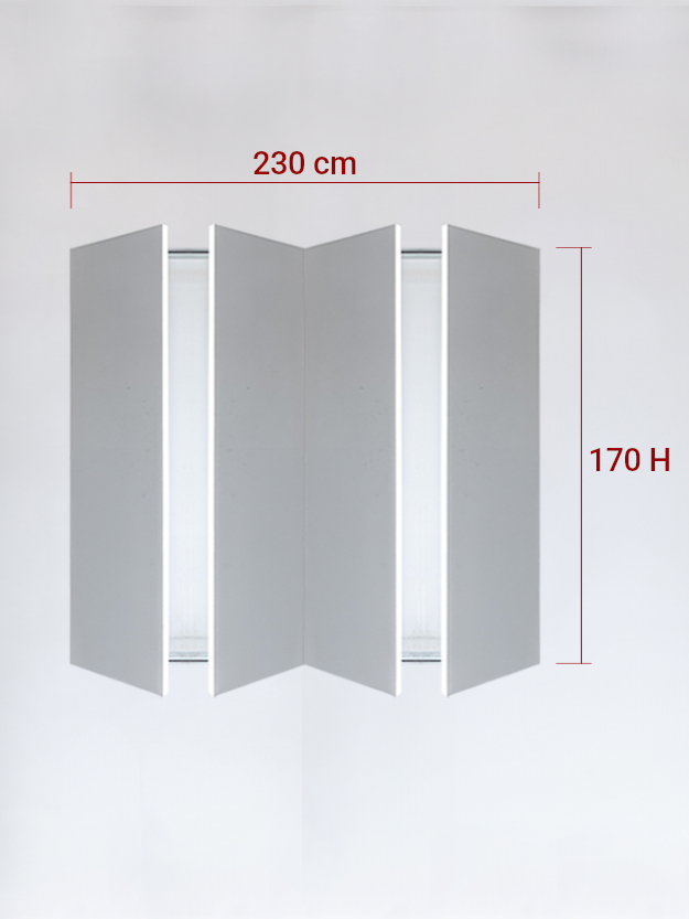 sportello filomuro a 4 ante cm 230x170