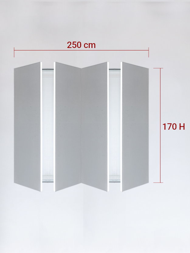 sportello filomuro a 4 ante cm 250x170