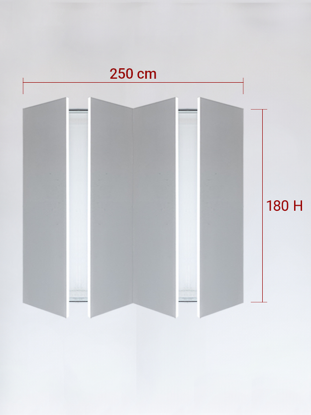 sportello filomuro a 4 ante cm 250x180