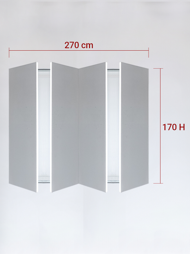 sportello filomuro a 4 ante cm 270x170