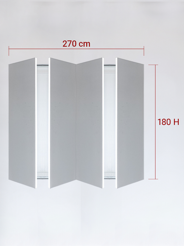 sportello filomuro a 4 ante cm 270x180