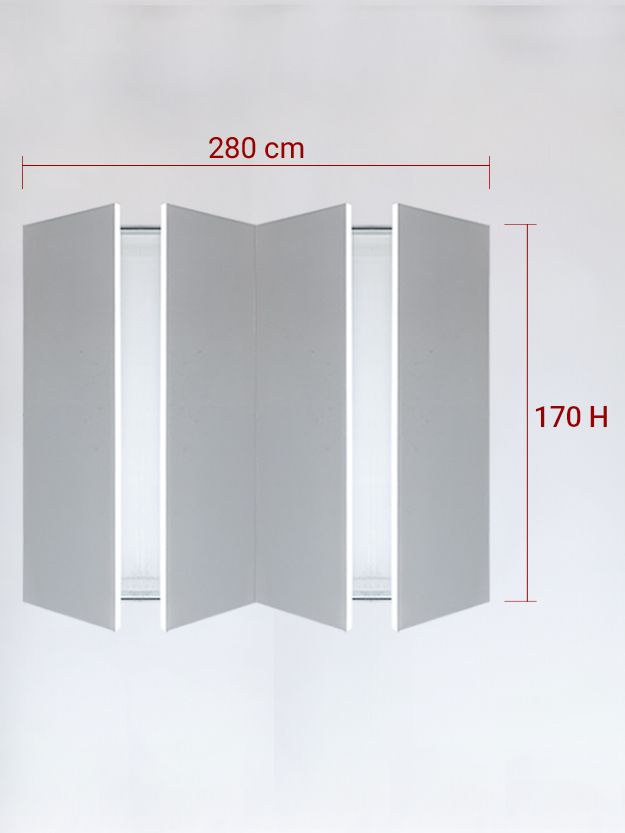 sportello filomuro a 4 ante cm 280x170