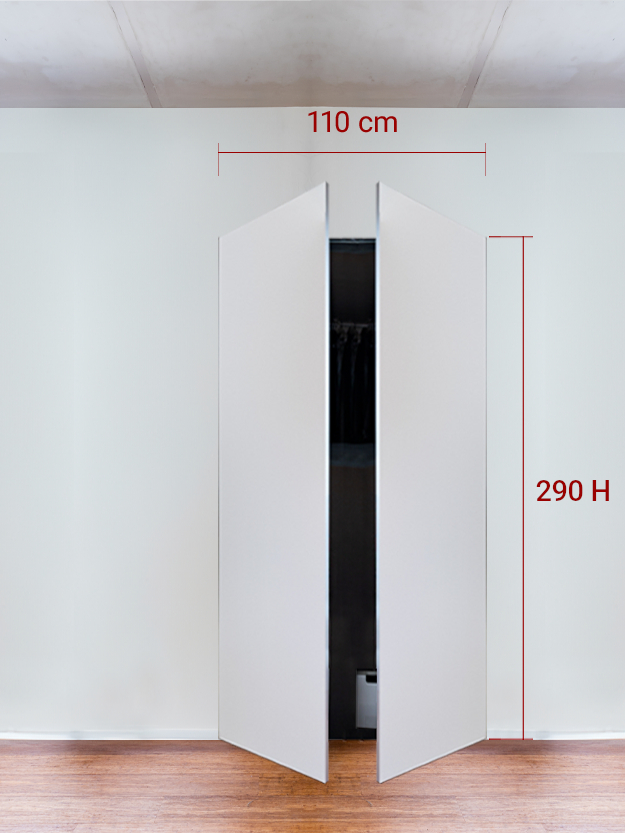 Armadio filomuro a 2 ante simmetriche cm 110x290
