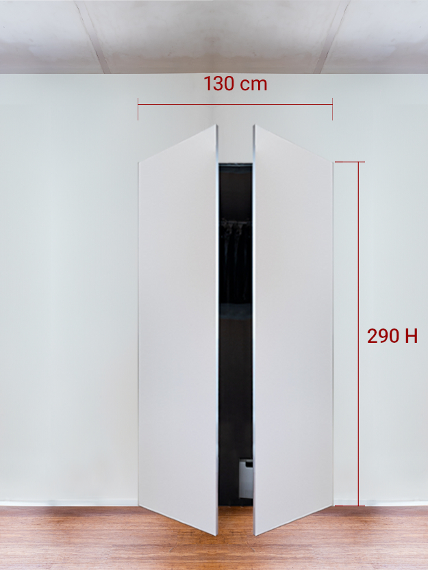 Armadio filomuro a 2 ante simmetriche cm 130x290