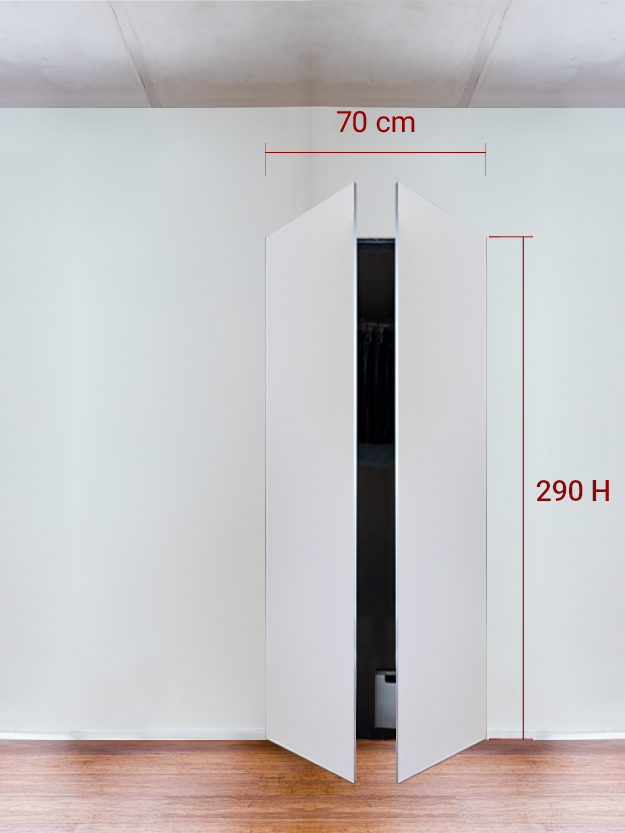 Armadio filomuro a 2 ante simmetriche cm 70x290