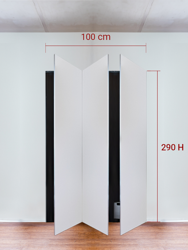 Armadio filomuro a 3 ante simmetriche cm 100x290