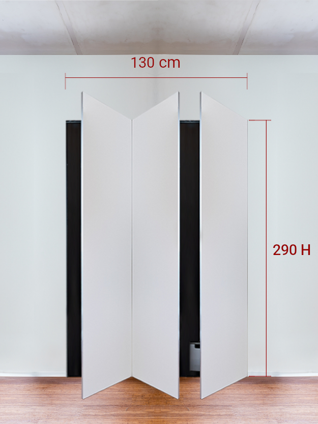 Armadio filomuro a 3 ante simmetriche cm 130x290