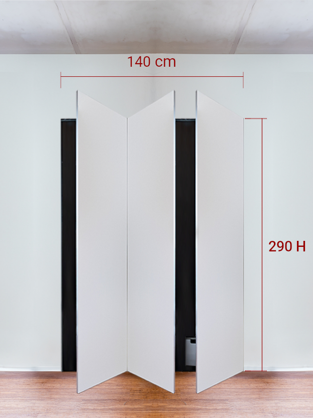 Armadio filomuro a 3 ante simmetriche cm 140x290