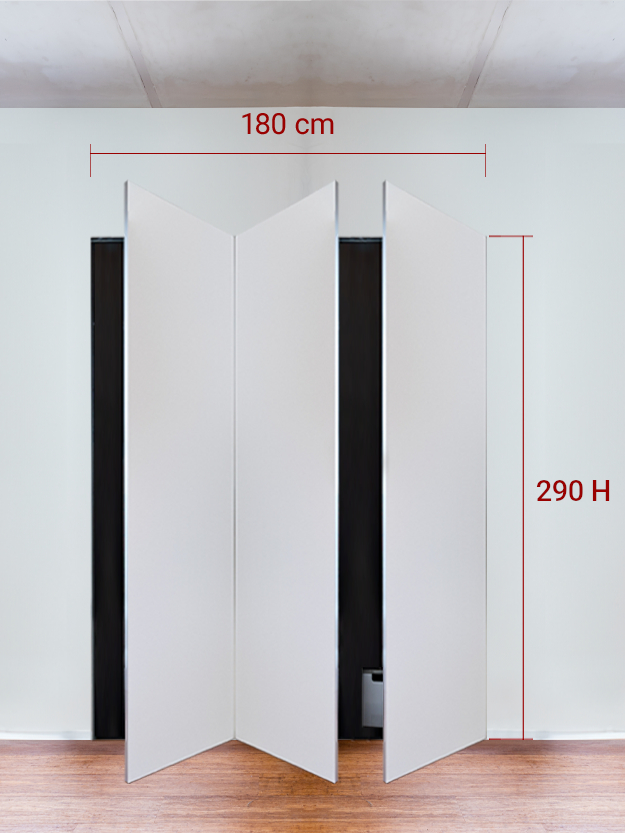 Armadio filomuro a 3 ante simmetriche cm 180x290