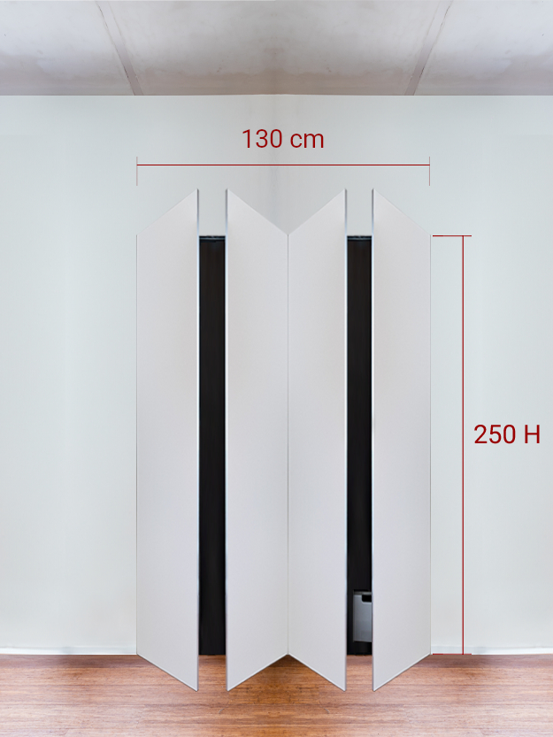 Armadio filomuro a 4 ante simmetriche cm 130x250