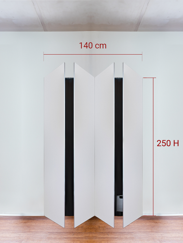 Armadio filomuro a 4 ante simmetriche cm 140x250