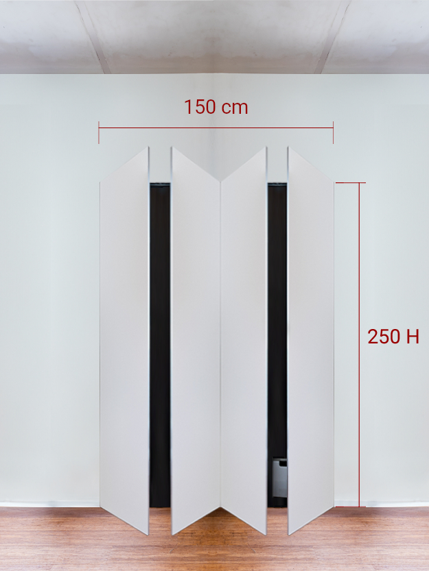 Armadio filomuro a 4 ante simmetriche cm 150x250