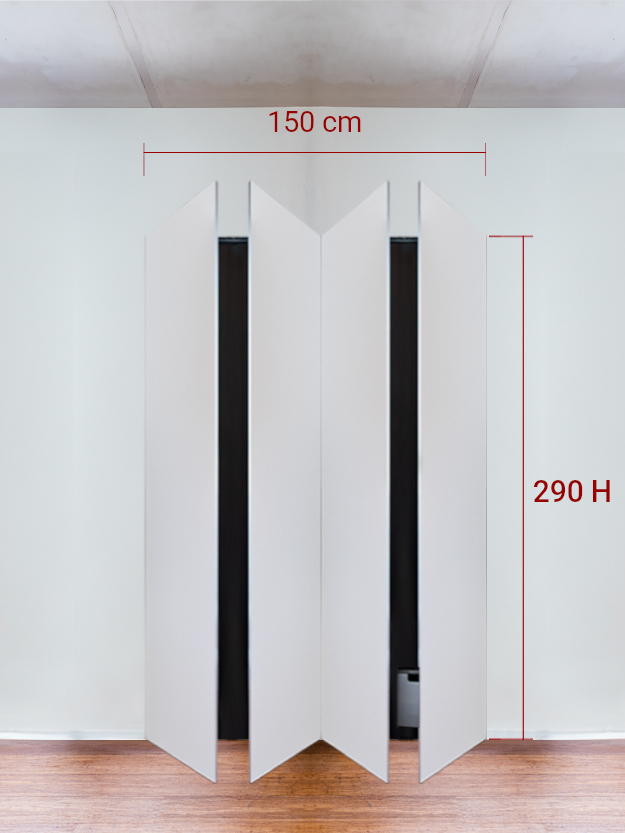 Armadio filomuro a 4 ante simmetriche cm 150x290