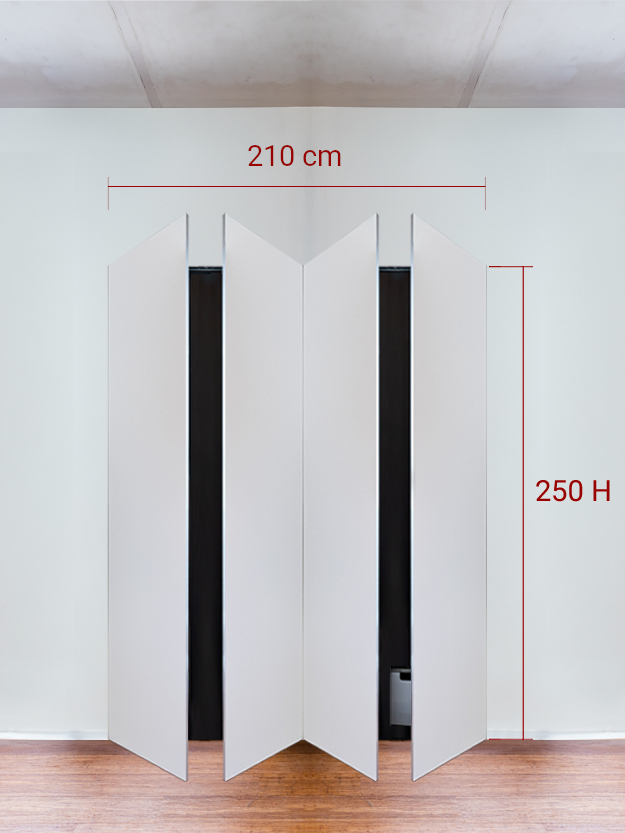 Armadio filomuro a 4 ante simmetriche cm 210x250