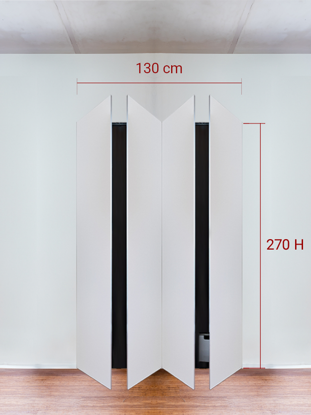 Armadio filomuro a 4 ante simmetriche cm 130x270